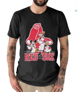 Disney Mickey Characters Boston Red Sox Baseball Shirt