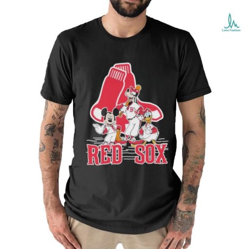 Disney Mickey Characters Boston Red Sox Baseball Shirt