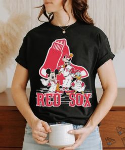 Disney Mickey Characters Boston Red Sox Baseball Shirt