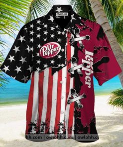 Dr Pepper Usa Flag Hawaiian Shirt