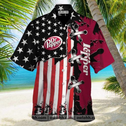 Dr Pepper Usa Flag Hawaiian Shirt