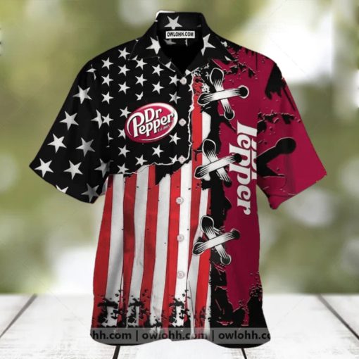 Dr Pepper Usa Flag Hawaiian Shirt