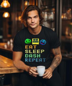 Eat Sleep Dash Repeat Video Game Geometry Video Gamer T Shirt