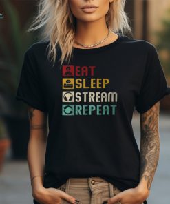 Eat Sleep Stream Repeat Streaming Gaming Streamer Vintage T Shirt