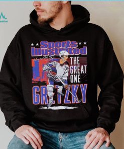 Edmonton Oilers Wayne Gretzky the great one sports illustrated and Edmonton skyline signature shirt