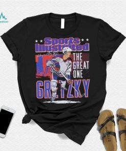 Edmonton Oilers Wayne Gretzky the great one sports illustrated and Edmonton skyline signature shirt