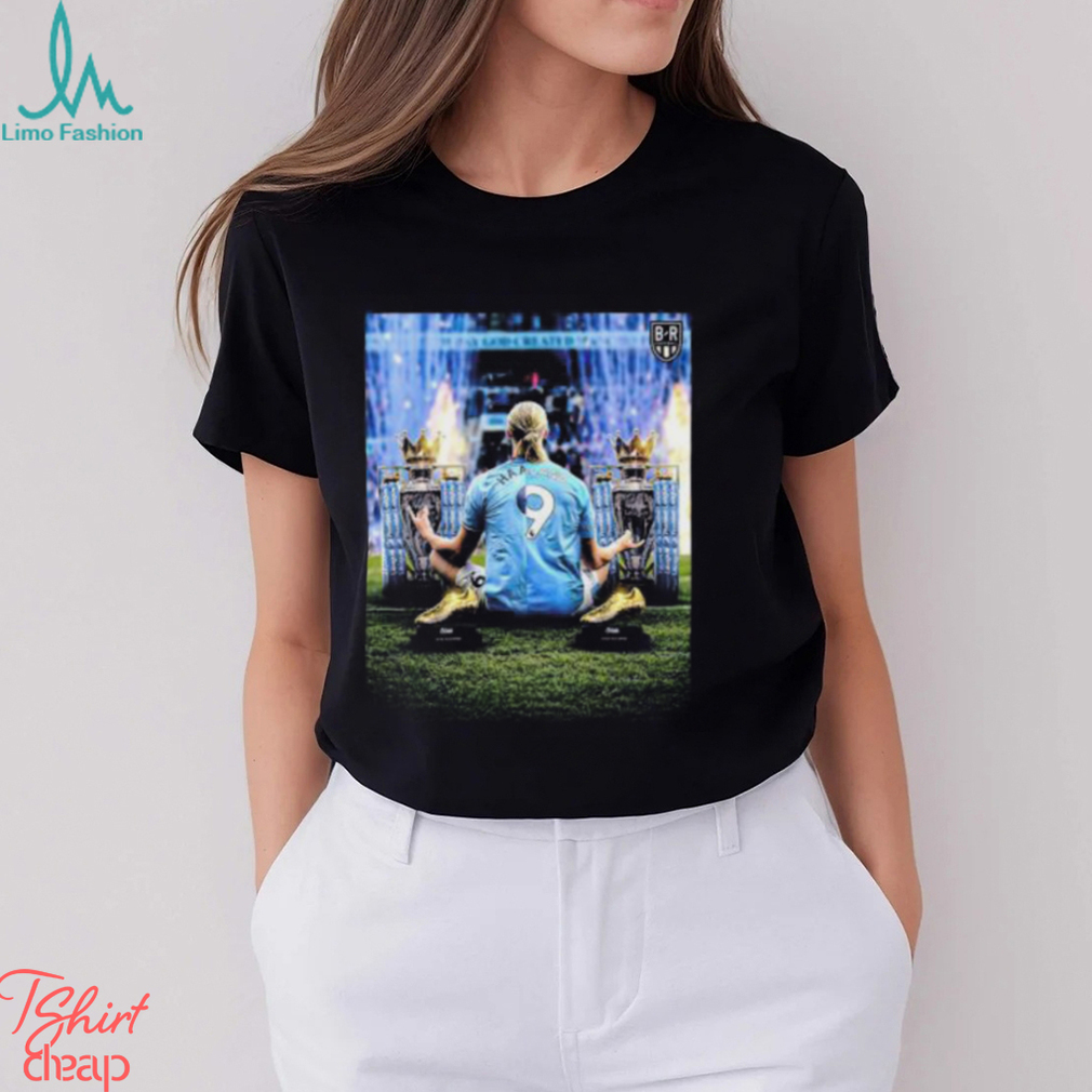 Erling Haaland Manchester City Two Seasons Two Titles Two Golden Boots Vintage T Shirt Erling Haaland Manchester City Two Seasons Two Titles Two Golden Boots Vintage T Shirt