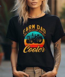 Farmer Dad Like Regular But Cooler Retro Vintage Fathers Day T Shirt