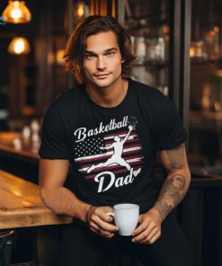 Father's Day 4Th July American Flag Basketball Sport Dad Men T Shirt