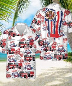 Firefighter Fire Truck, 4th Of July Hawaiian Shirt