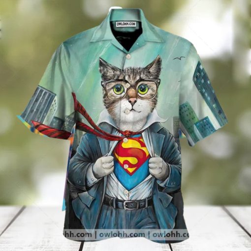 First Superman Cat In The City Hawaiian Shirt