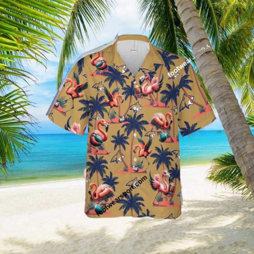 Flamingo Play Football Montana State Bobcats 3D Hawaiian Shirt For Men And Women