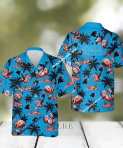 Flamingo Play With Carolina Panthers AOP Hawaiian Shirt Gift For Fans