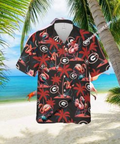 Flamingo Play With Georgia Bulldogs Hawaiian Shirt All Over Print Gift Summer