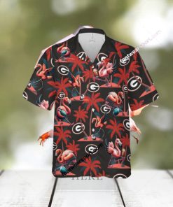 Flamingo Play With Georgia Bulldogs Hawaiian Shirt All Over Print Gift Summer