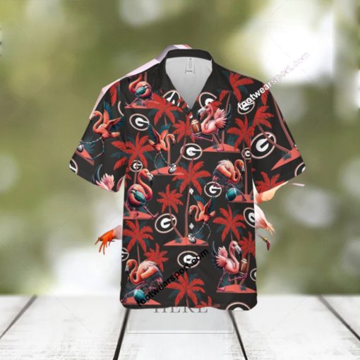 Flamingo Play With Georgia Bulldogs Hawaiian Shirt All Over Print Gift Summer