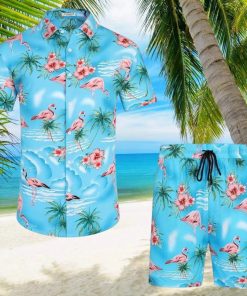 Flower Button Down Hawaiian Sets Casual Short Sleeve Shirt and Shorts Outfits