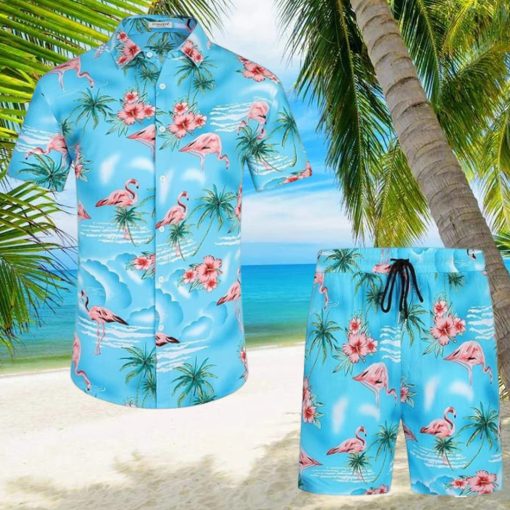 Flower Button Down Hawaiian Sets Casual Short Sleeve Shirt and Shorts Outfits