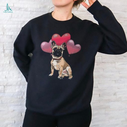 French Bulldog Frenchie Dog Cute Frenchie Heart Balloons Pet Animal Dog French Bulldog 131 Frenchies Unisex T Shirt