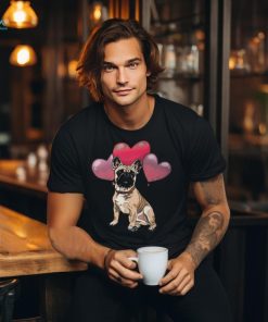 French Bulldog Frenchie Dog Cute Frenchie Heart Balloons Pet Animal Dog French Bulldog 131 Frenchies Unisex T Shirt