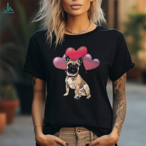 French Bulldog Frenchie Dog Cute Frenchie Heart Balloons Pet Animal Dog French Bulldog 131 Frenchies Unisex T Shirt