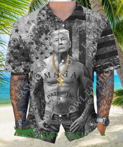 Funny Donald Trump Gangters Black and White Hawaii Shirt