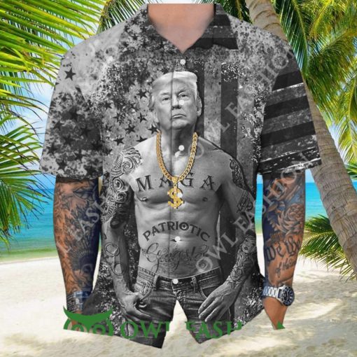 Funny Donald Trump Gangters Black and White Hawaii Shirt