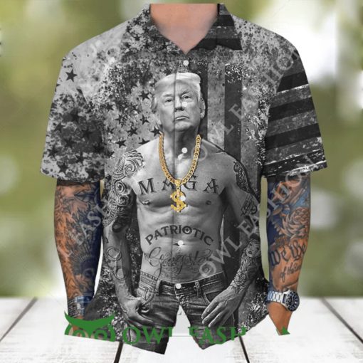 Funny Donald Trump Gangters Black and White Hawaii Shirt