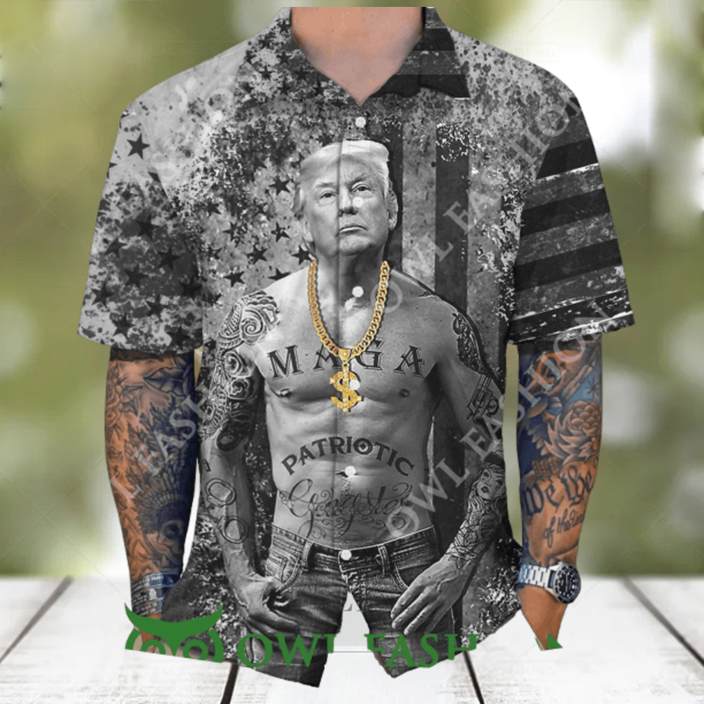 Funny Donald Trump Gangters Black and White Hawaii Shirt Funny Donald Trump Gangters Black and White Hawaii Shirt