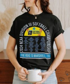 Funny Official NCAA Division III Softball Championship 2024 The Road To Marshall, TX Shirt