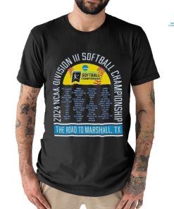 Funny Official NCAA Division III Softball Championship 2024 The Road To Marshall, TX Shirt