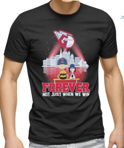 Funny Peanuts Snoopy And Charlie Brown Watching Cleveland Guardians Forever Not Just When We Win Shirt