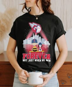 Funny Peanuts Snoopy And Charlie Brown Watching Cleveland Guardians Forever Not Just When We Win Shirt