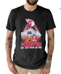 Funny Peanuts Snoopy And Charlie Brown Watching Cleveland Guardians Forever Not Just When We Win Shirt