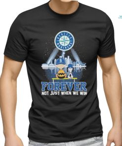 Funny Peanuts Snoopy And Charlie Brown Watching Seattle Mariners Forever Not Just When We Win Shirt