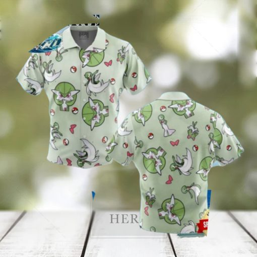 Gardevoir Pattern Pokemon Button Up Hawaiian Shirt