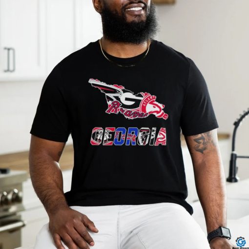 Georgia Map Sports Teams Logo Shirt