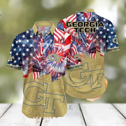 Georgia Tech Yellow Jackets 4th Of July American Proud Patriots Hawaiian Shirts