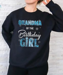 Grandma Of The Birthday Girl Family Snowflakes Winter Party Women T shirt