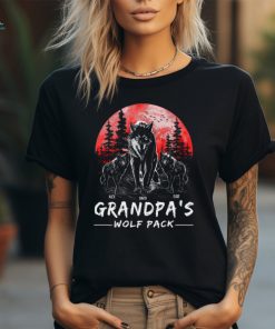 Grandpa Wolf Pack Personalized Shirt Perfect Father's Day Gift for Grandfather & Dad Unique Men's Personalized Tee shirt