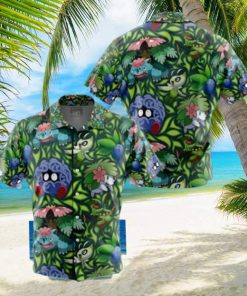 Grass Type Pokemon Pokemon Button Up Anime Hawaiian Shirt