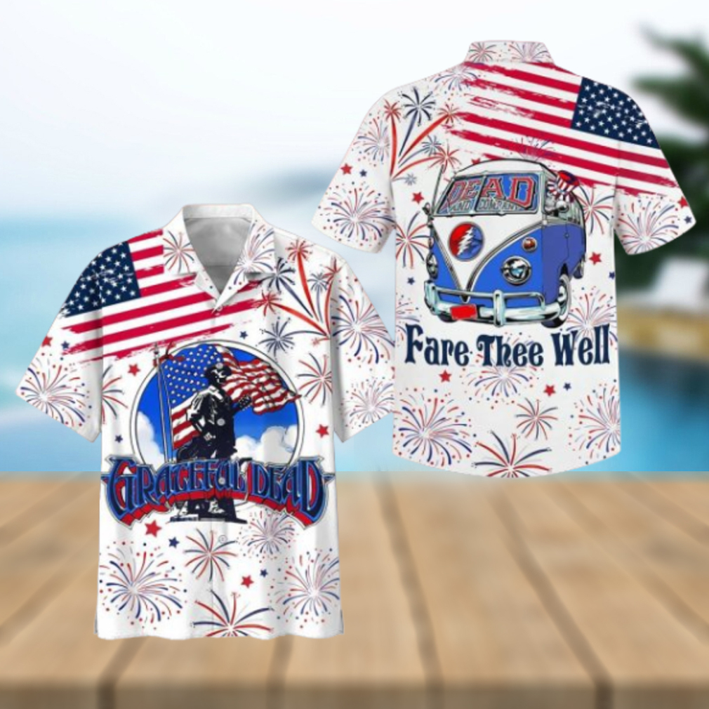 Grateful Dead Fare Thee Well Happy 4th Of July Hawaiian Shirt Grateful Dead Fare Thee Well Happy 4th Of July Hawaiian Shirt