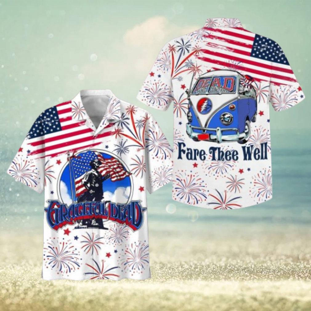 Grateful Dead Fare Thee Well Happy 4th Of July Hawaiian Shirt Grateful Dead Fare Thee Well Happy 4th Of July Hawaiian Shirt