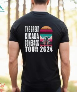 Great Cicada Comeback Tour 2024 Insect Invasion Retro T Shirt