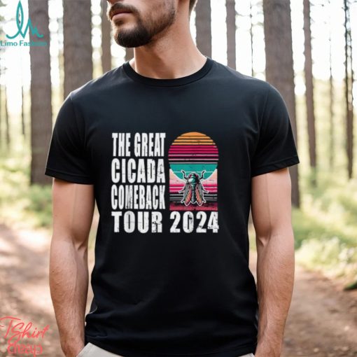 Great Cicada Comeback Tour 2024   Insect Invasion Retro T Shirt