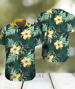 Green Bay Packers Hawaiian Tracksuit Floral Outfits Button Shirt Beach Shorts