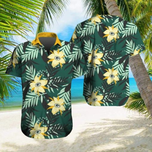 Green Bay Packers Hawaiian Tracksuit Floral Outfits Button Shirt Beach Shorts