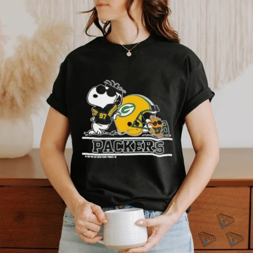 Green Bay Packers Snoopy Football Captain Peanuts Team T Shirt