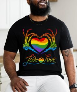 Heart Love Is Love Lgbt Skeleton Rainbow Gay Lesbian Pride T shirt