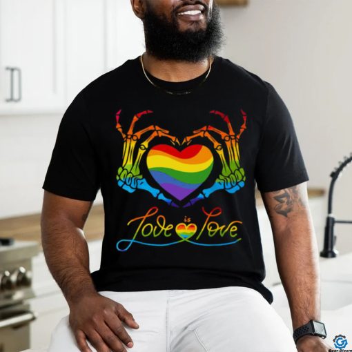 Heart Love Is Love Lgbt Skeleton Rainbow Gay Lesbian Pride T shirt